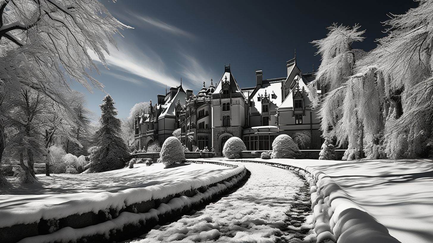 Snowy Biltmore Estate in Asheville