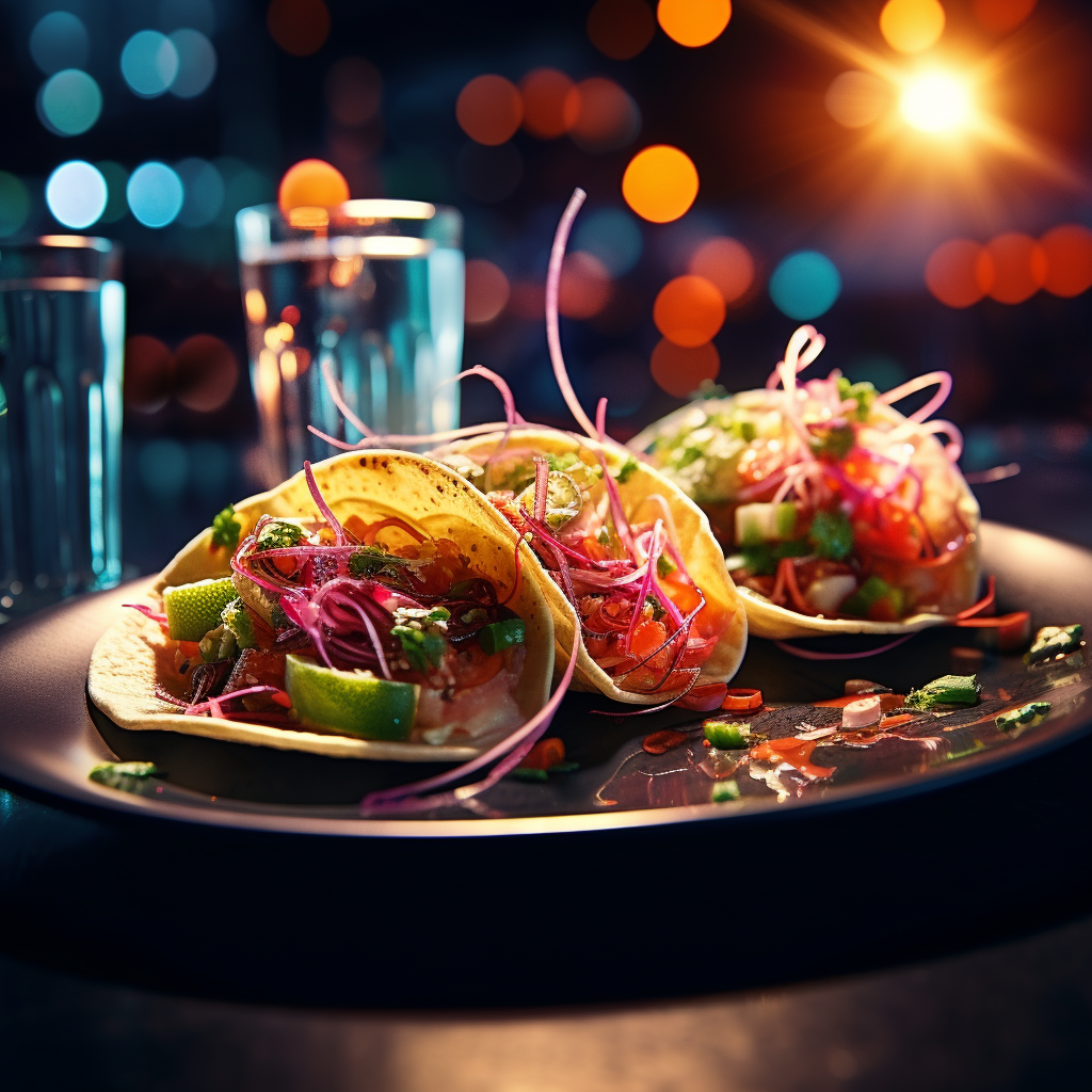 Bioluminescent Tacos on Plate