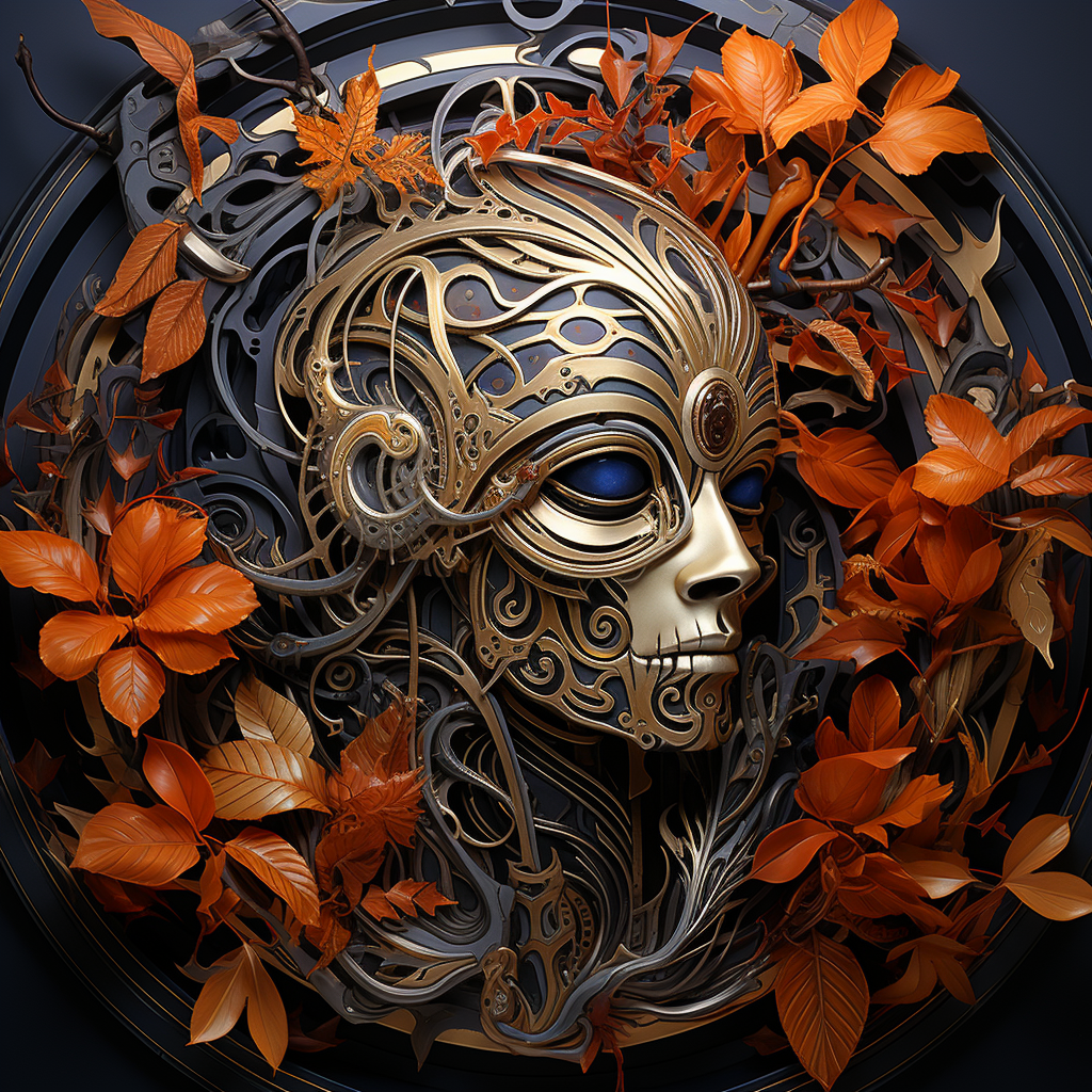 Biomechanical Night Elf Design with Autumn Leaves