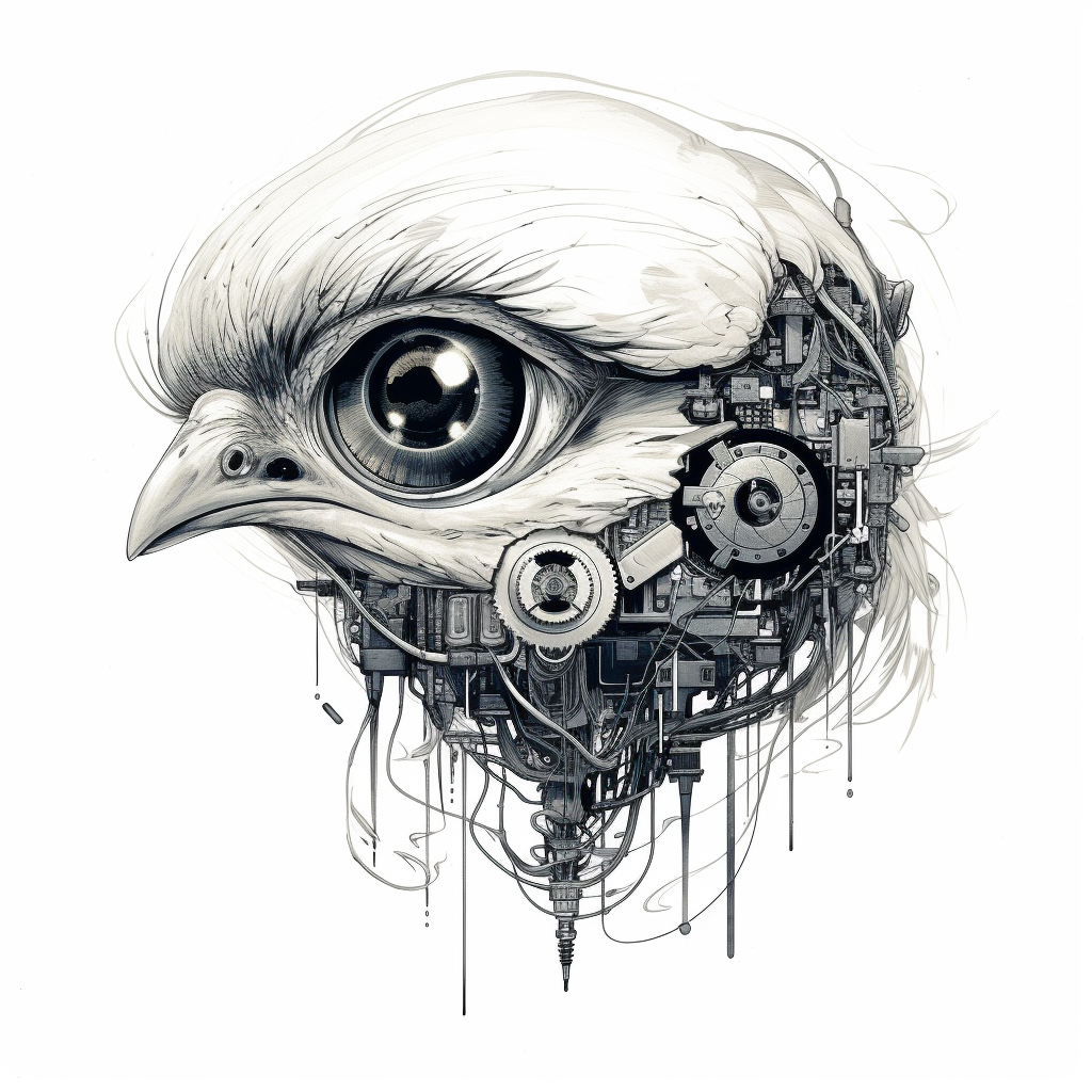 Bionic Bird Eyeball Cables Circuitry