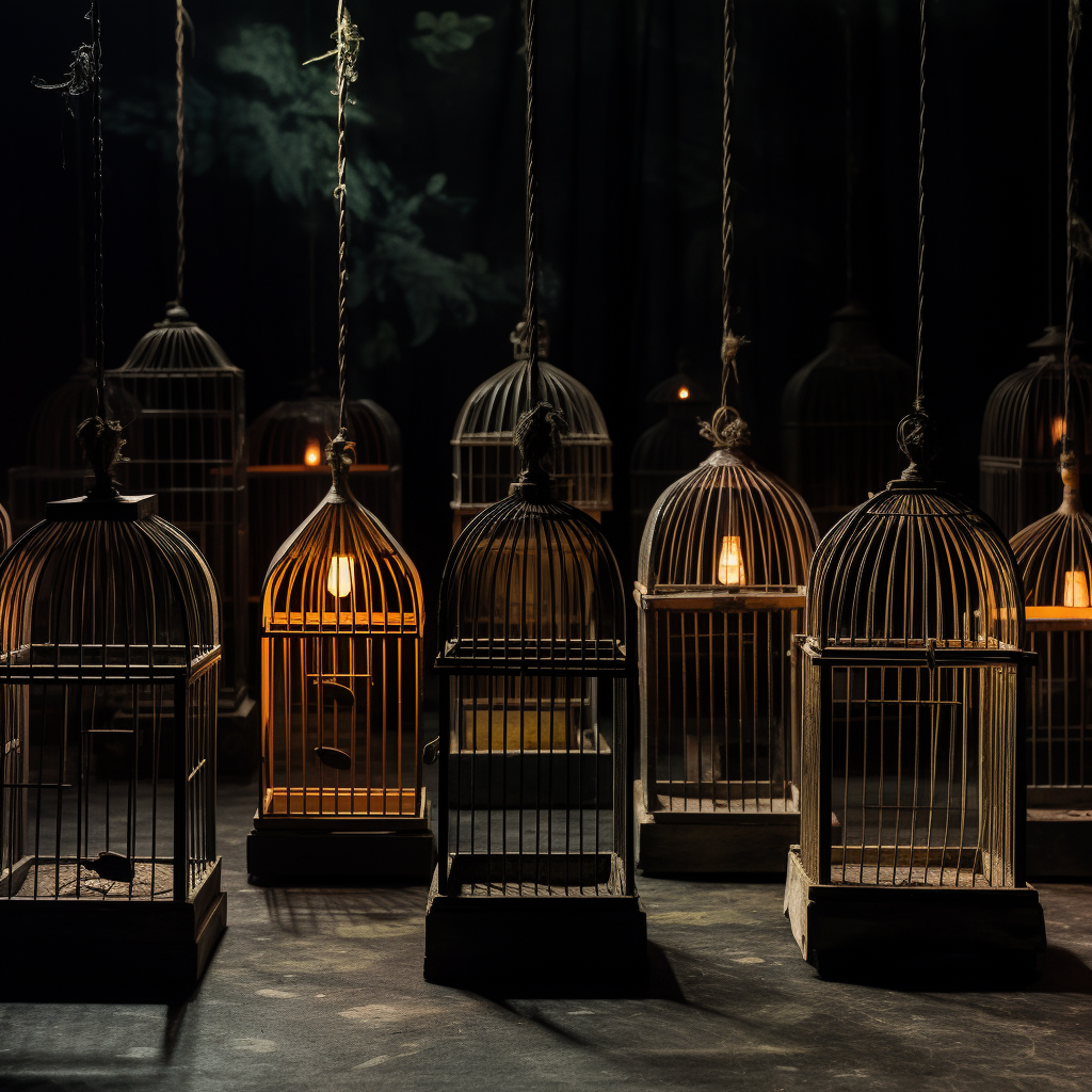 Bird Cages in Drastic Lighting