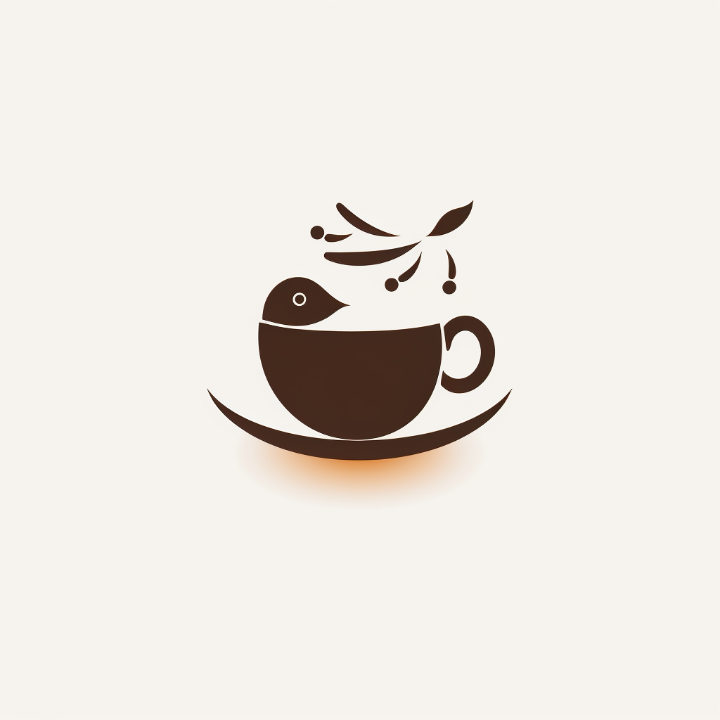 Simplistic bird and coffee cup logo