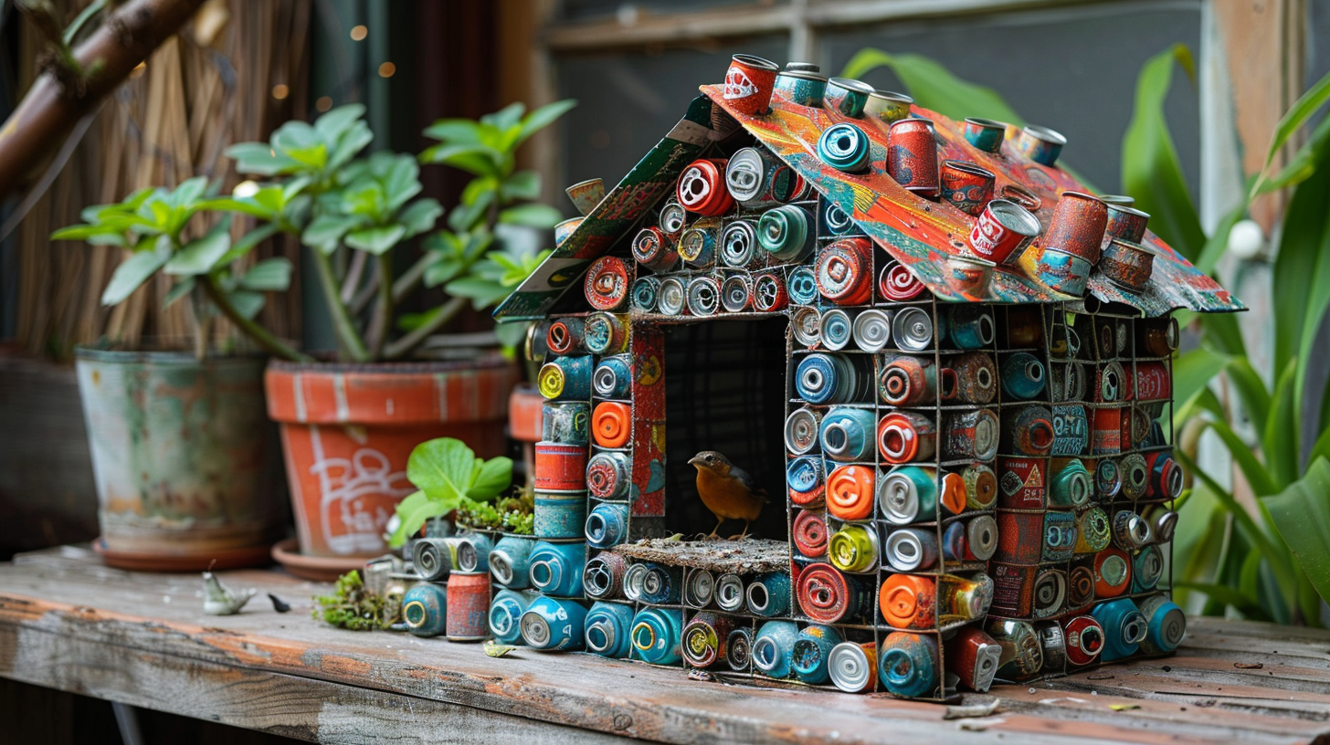 Bird House Aluminum Cans Eco-Friendly