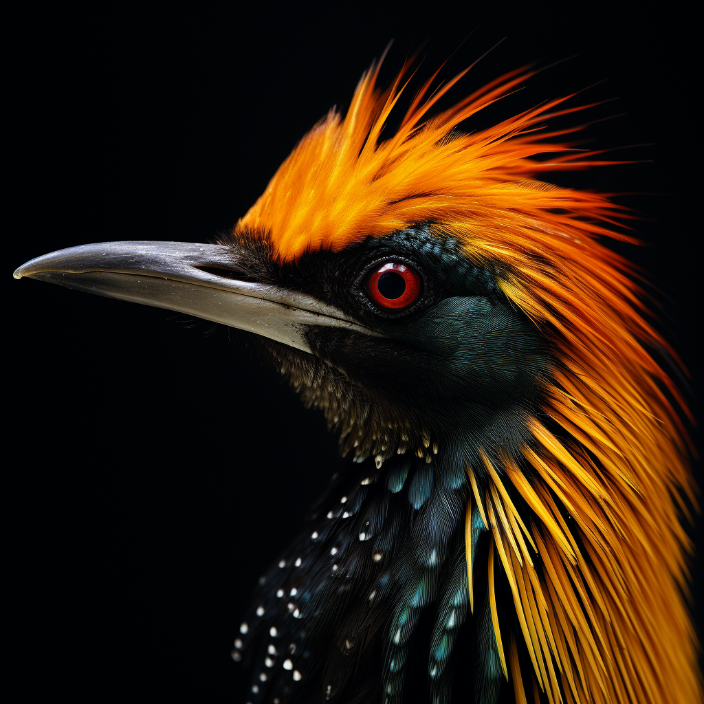 Exquisite bird of paradise head