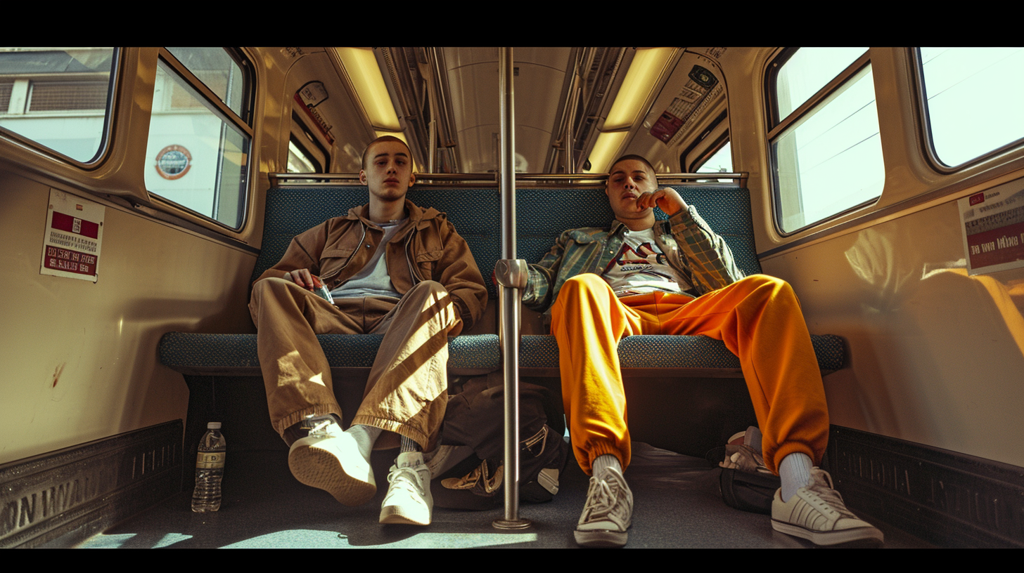 Two Guys in Local Train Compartment