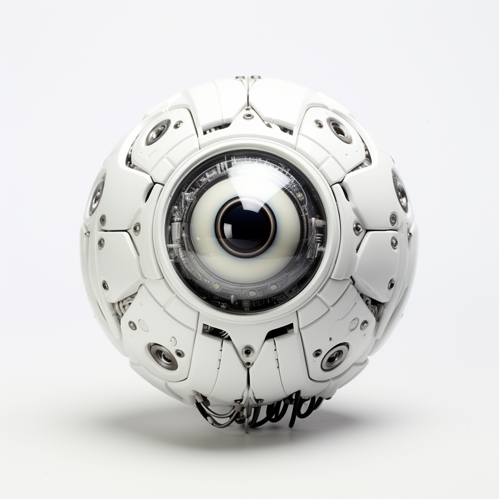 Bird Eyeball and Robot Eye on White Background