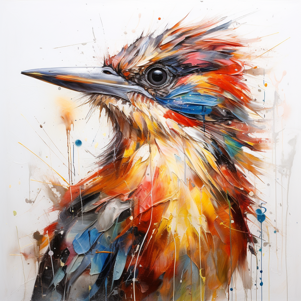 Bird Painting on White Background