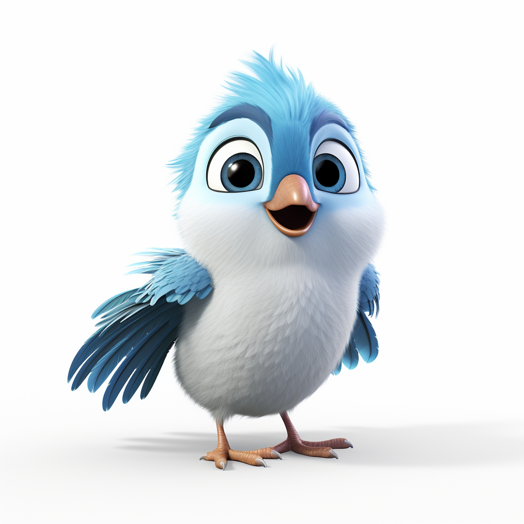 Colorful bird in Pixar animation style