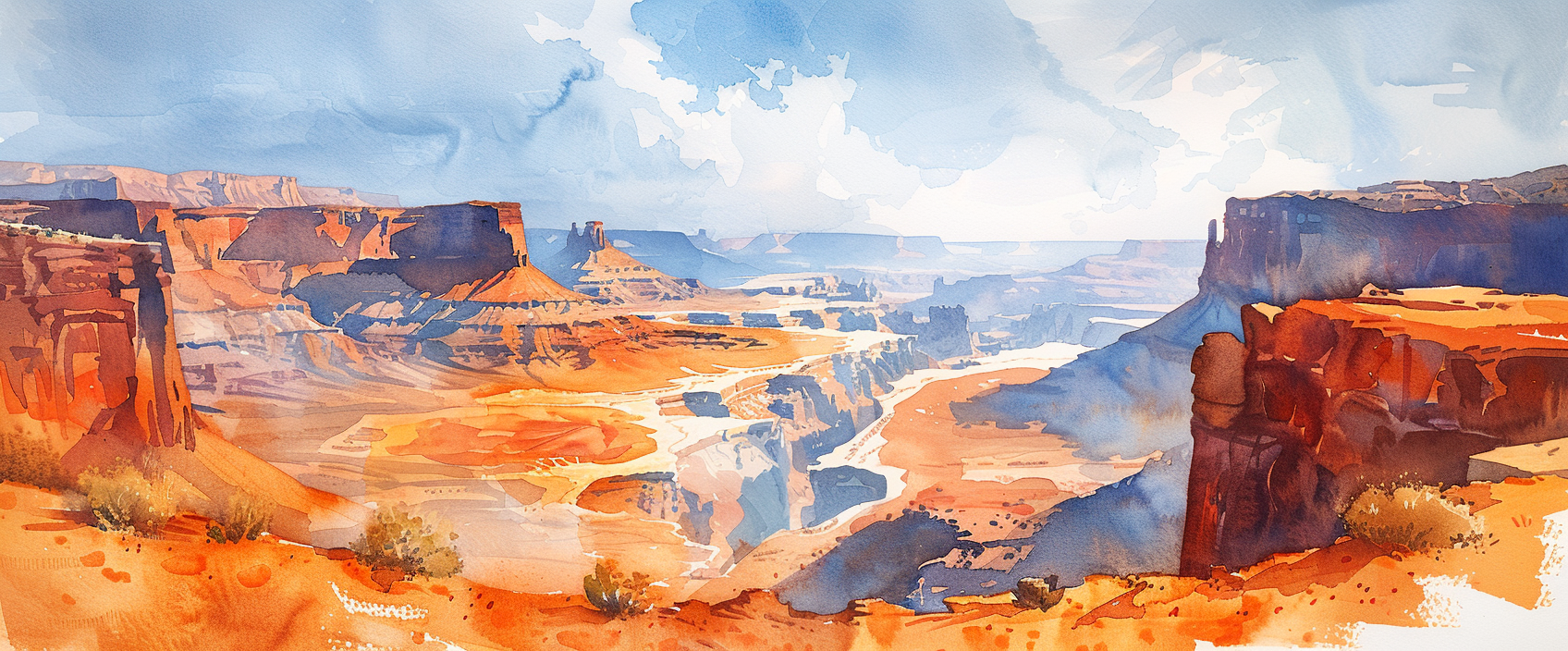 Watercolor painting of Canyonlands National Park