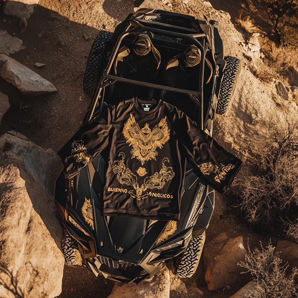 Black and gold fox motocross shirt