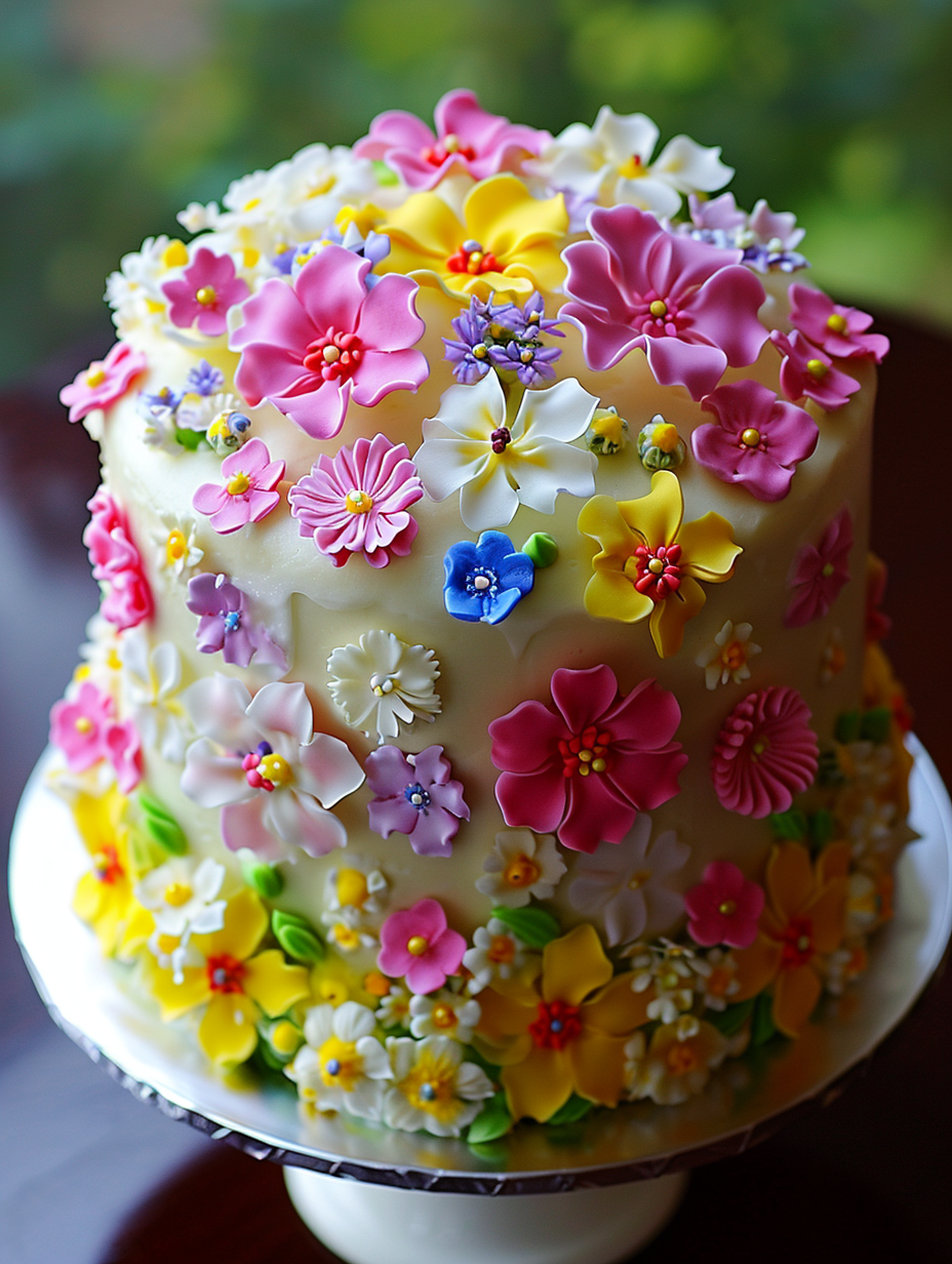 Birthday flowers cake celebration