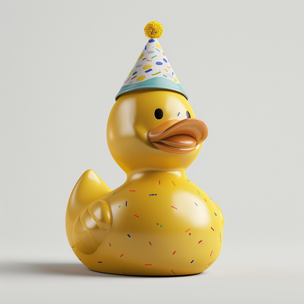 Cute birthday rubber duck image