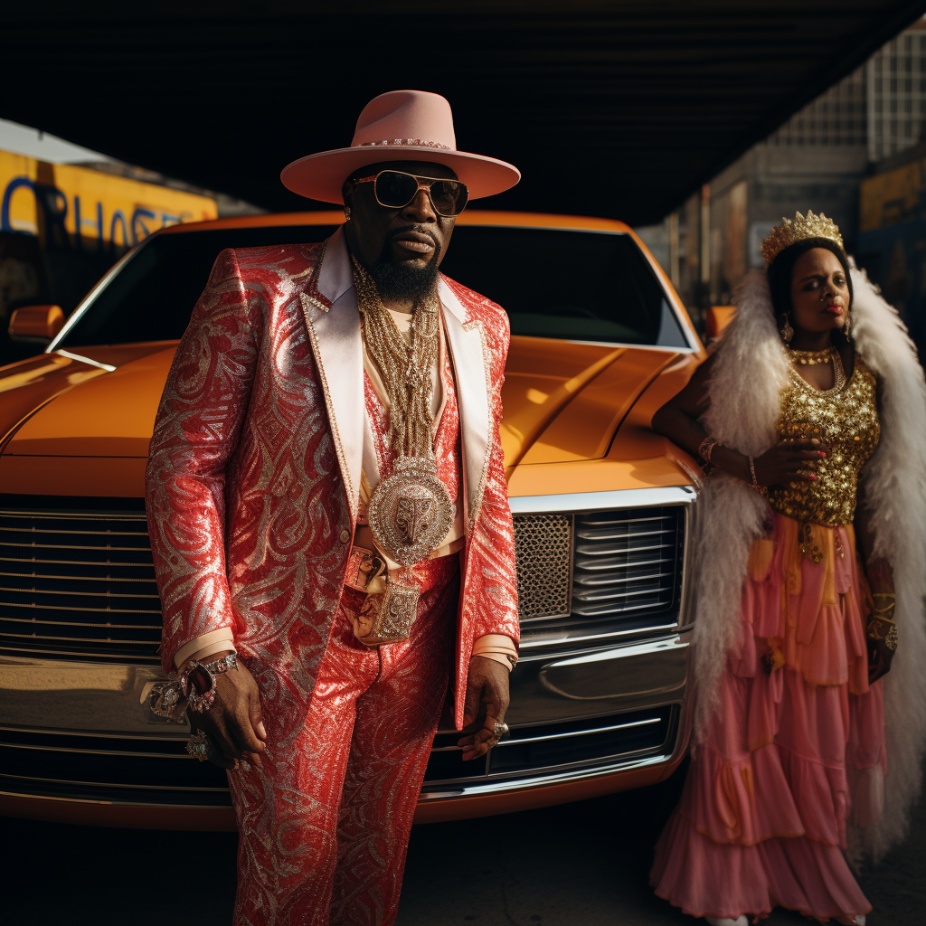 Bishop Don Magic Juan with Escalade and ladies