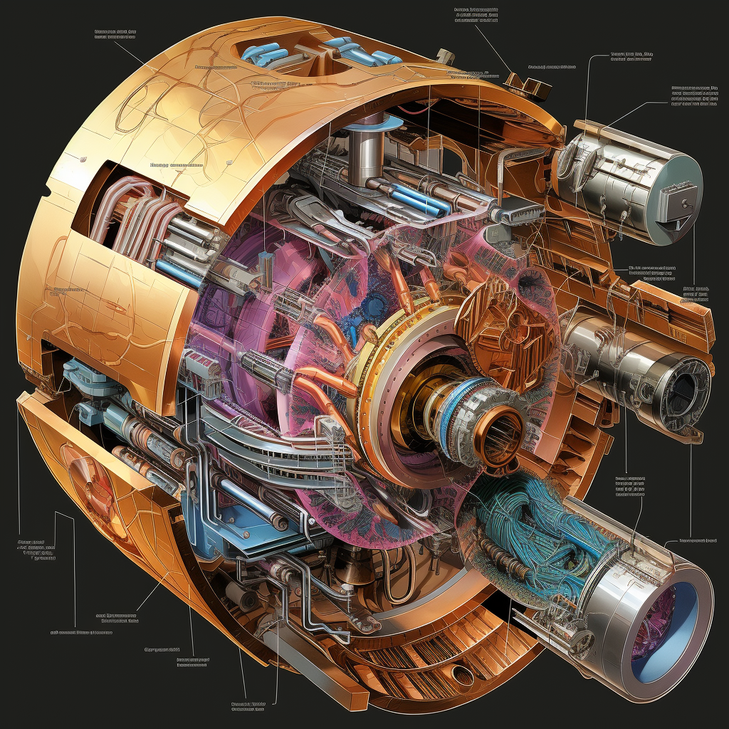 Illustration of Bismuth Spacecraft in Wormhole