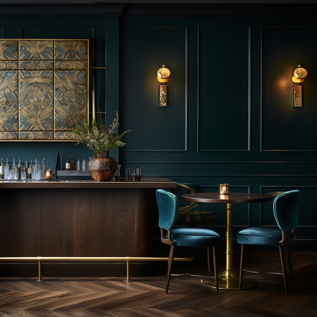 Traditional Moody Bistro Bar Design