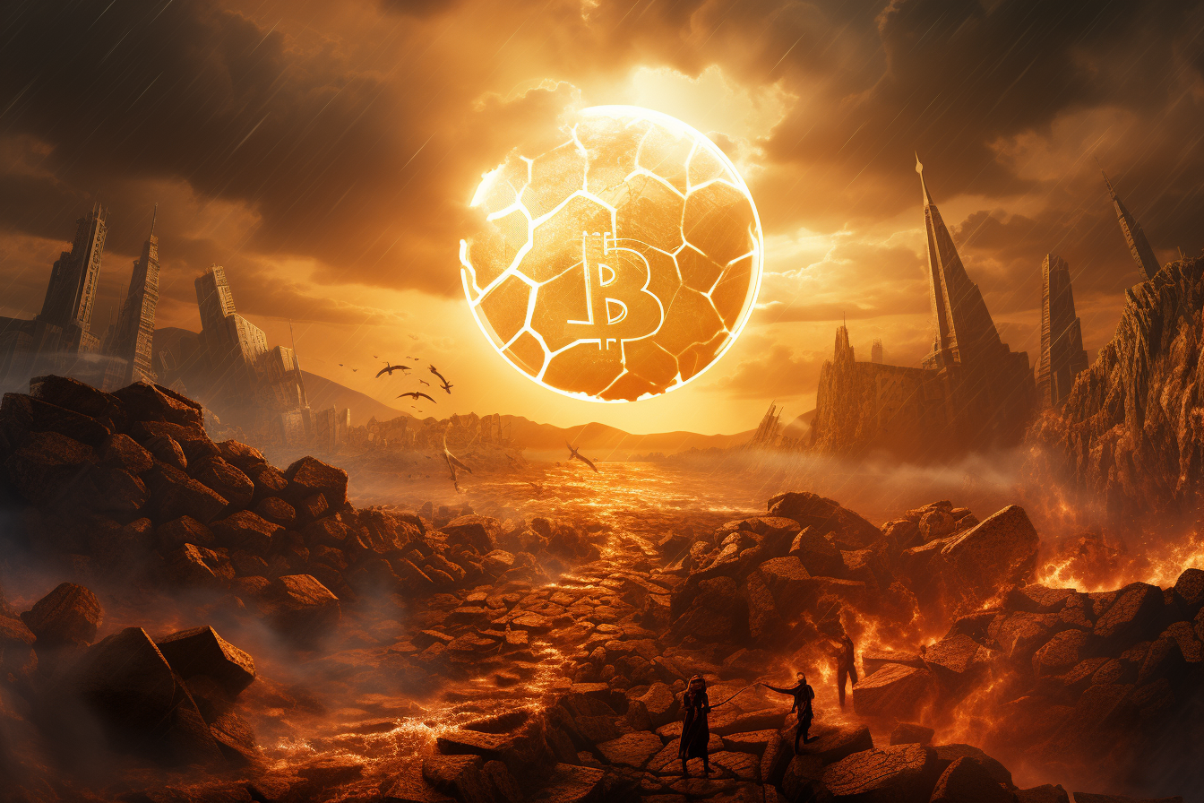 Hyperrealistic Bitcoin Apocalypse Artwork