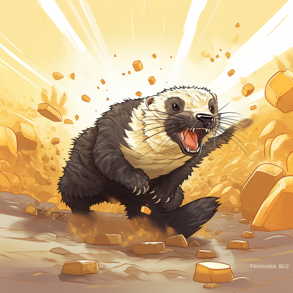 Bitcoin Honey Badger representing decentralized digital currency