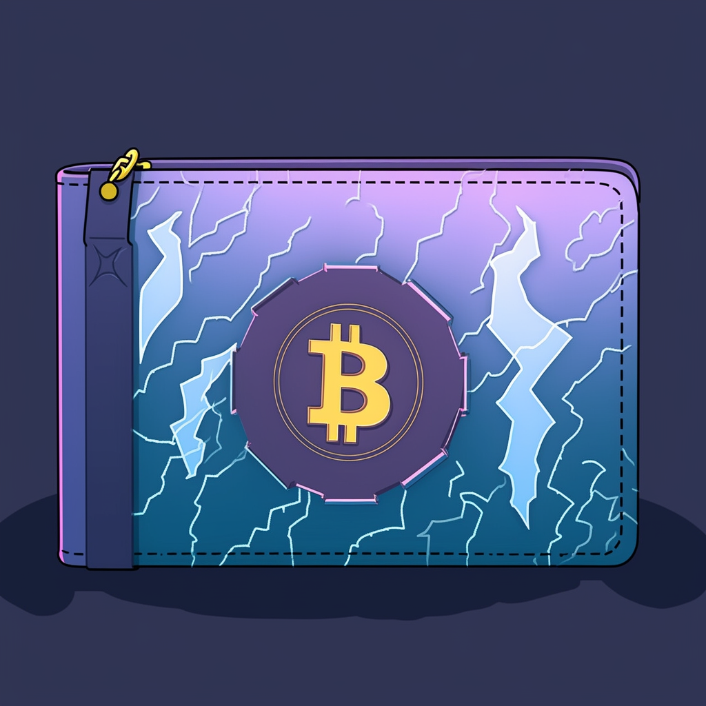 Engraved bitcoin logo on wallet