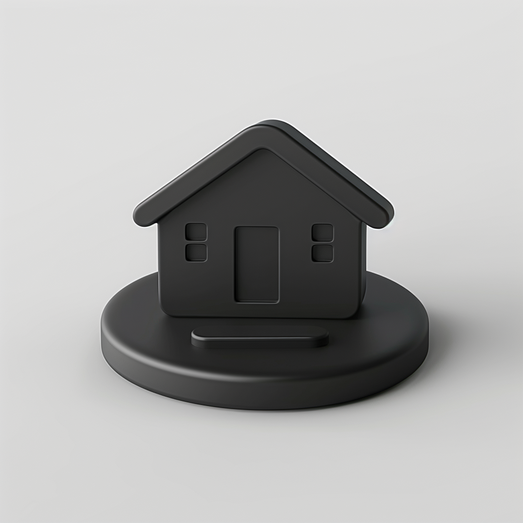 Black 3D House Icon