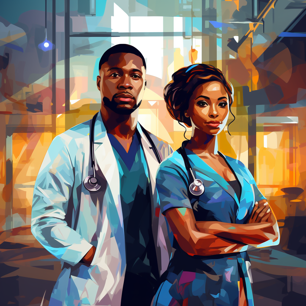 Black American Doctors in Hospital