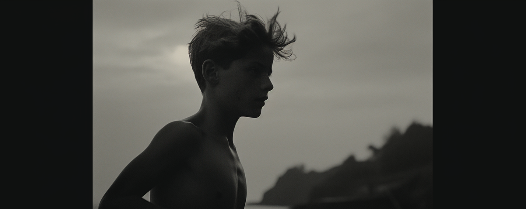 Boy running on the beach