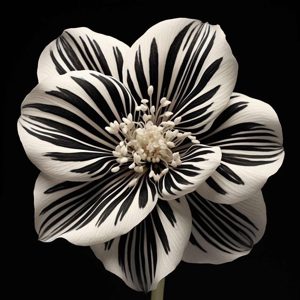 Beautiful black and white striped circus flower