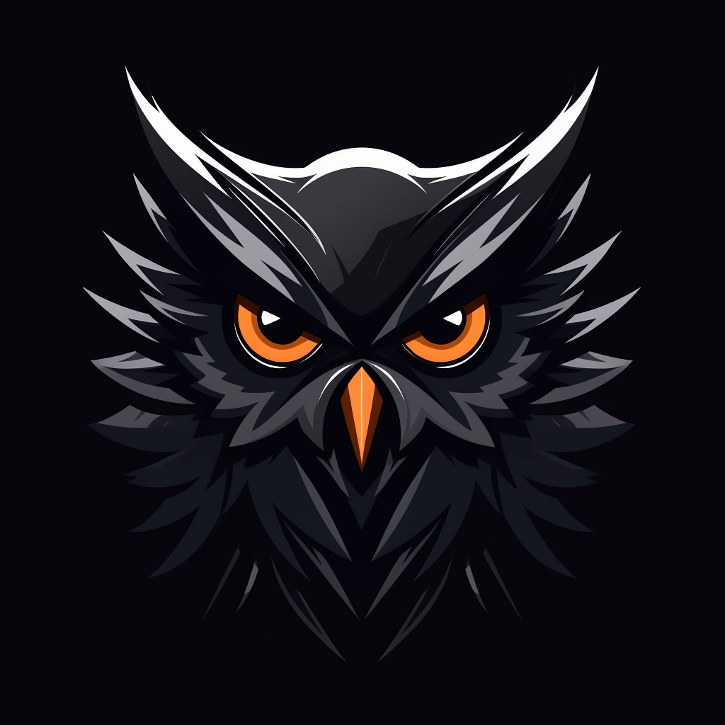 Black Angry Owl Gaming Style Logo