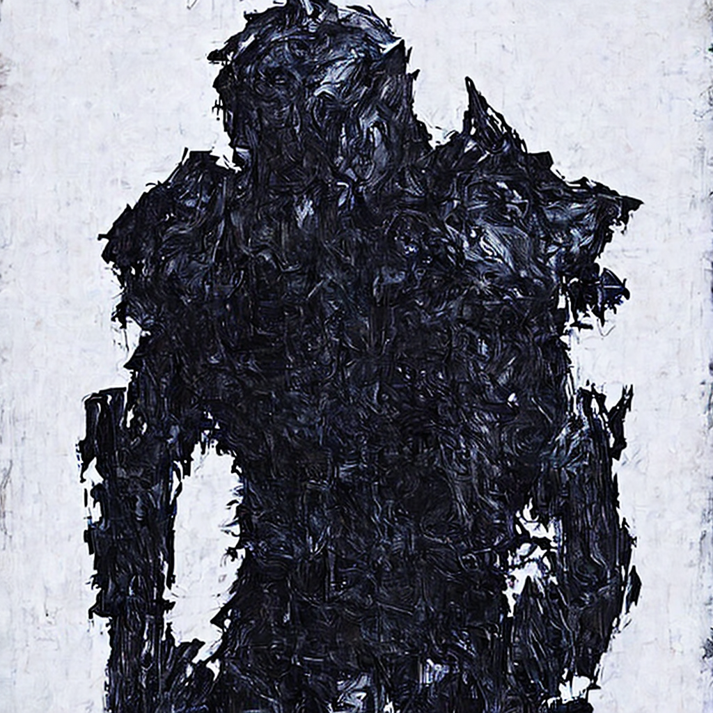 Black Armour on White Background