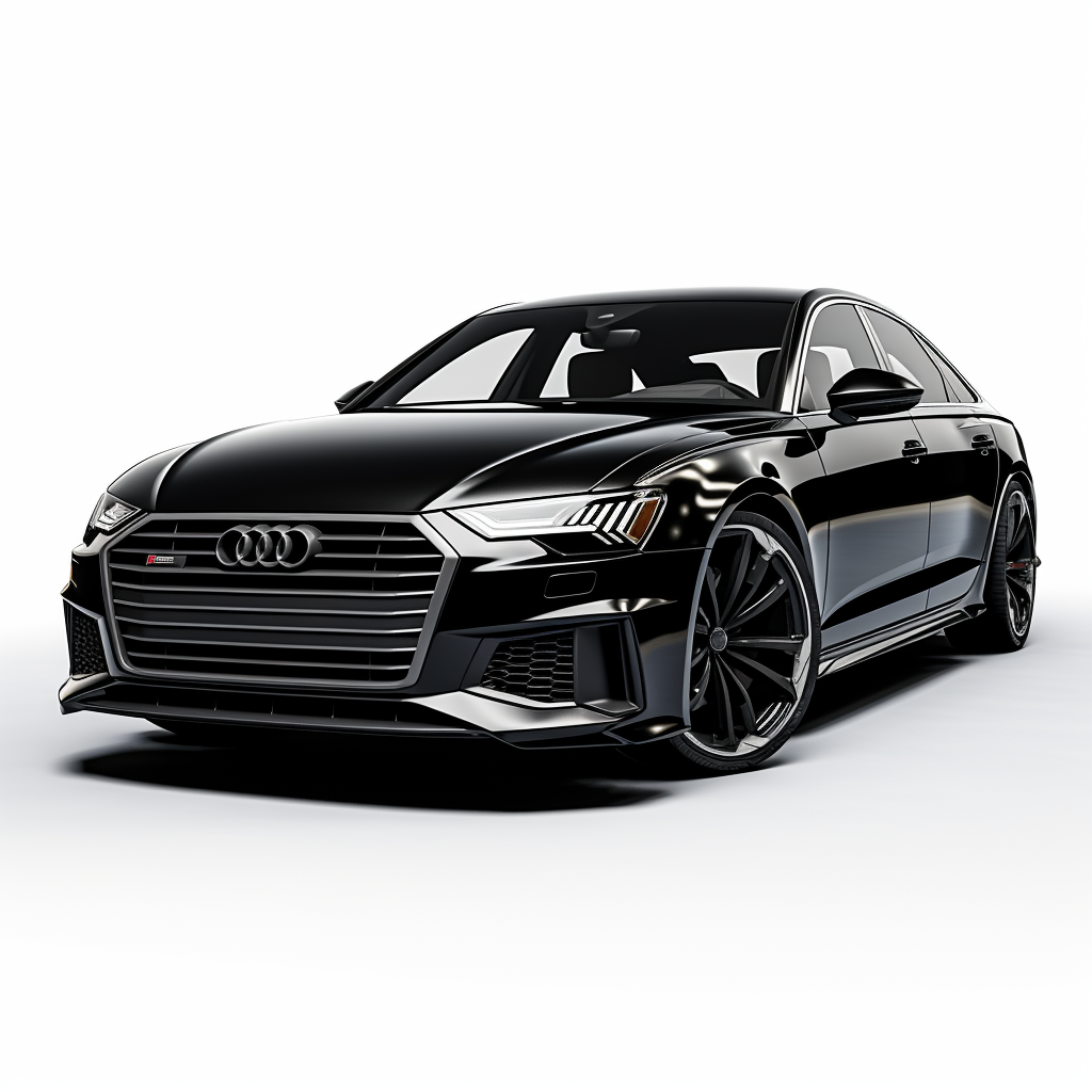 black Audi A6 on white background