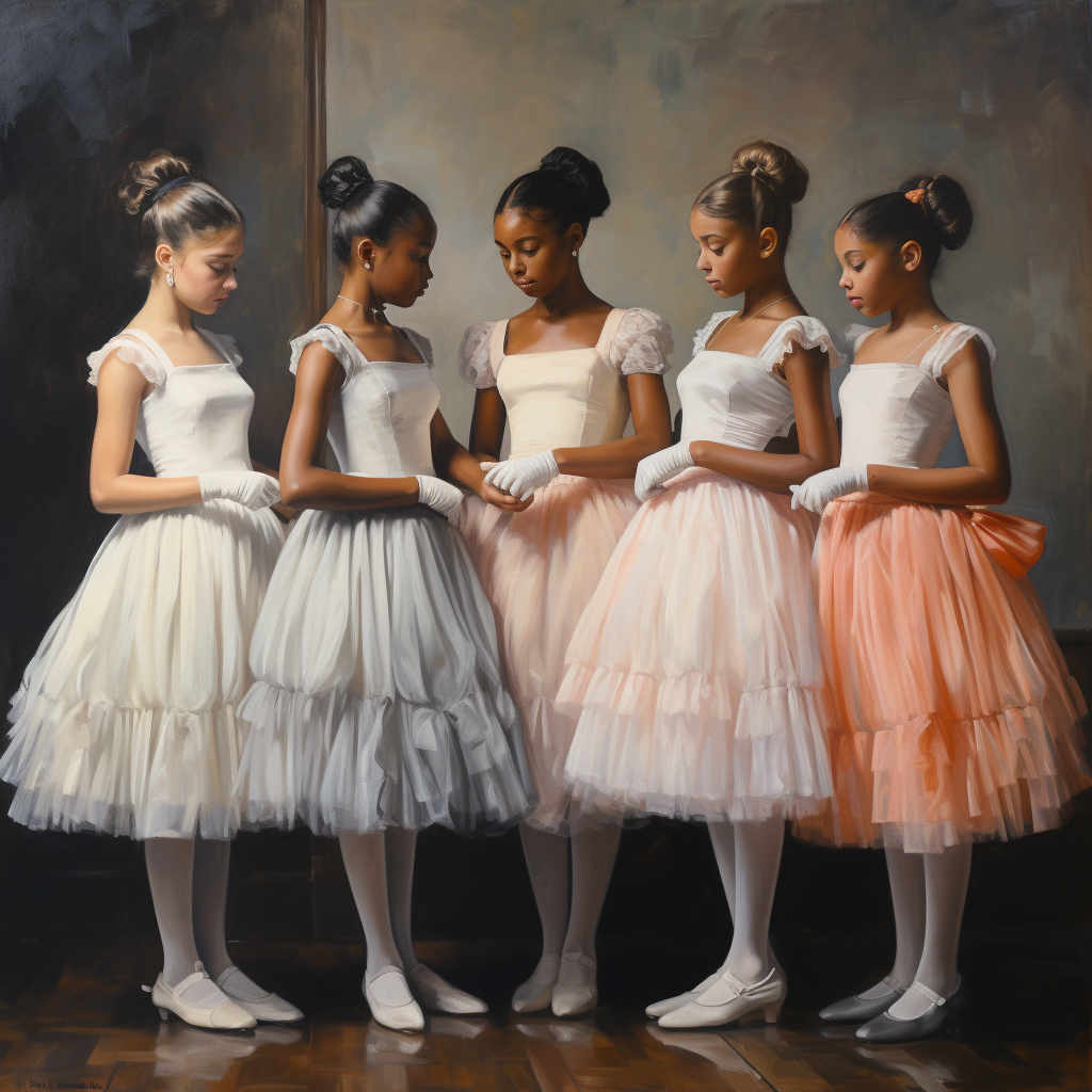 Black ballerinas age 15 in tutus