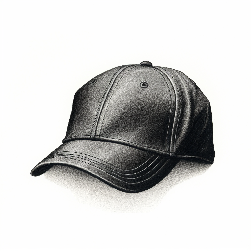 Black Baseball Cap Pencil Illustration