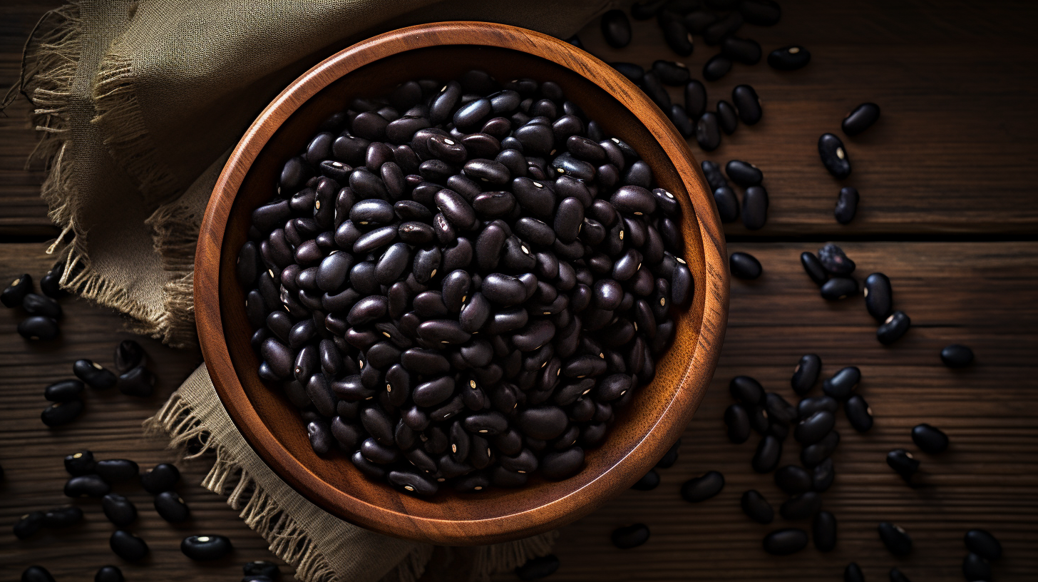 Black Beans Top View Background