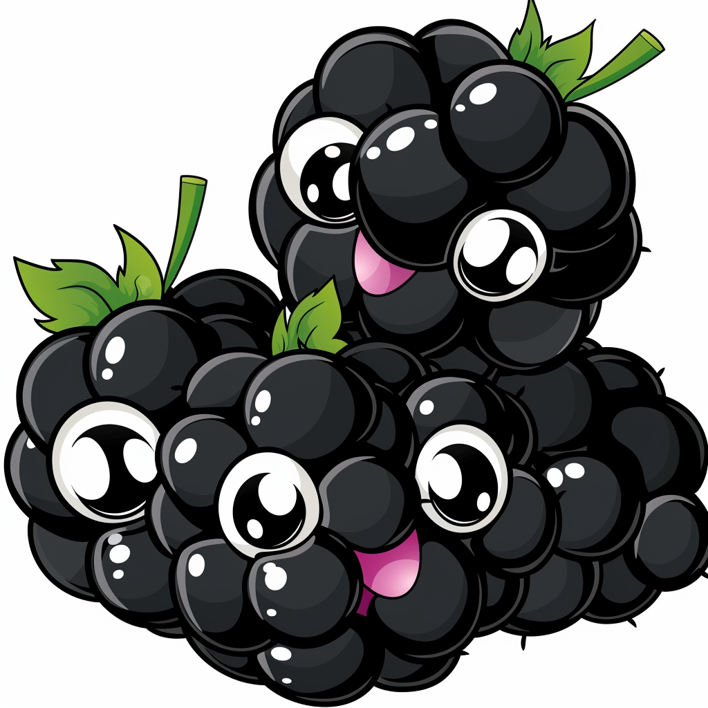 Black Berries White Eyes Clipart