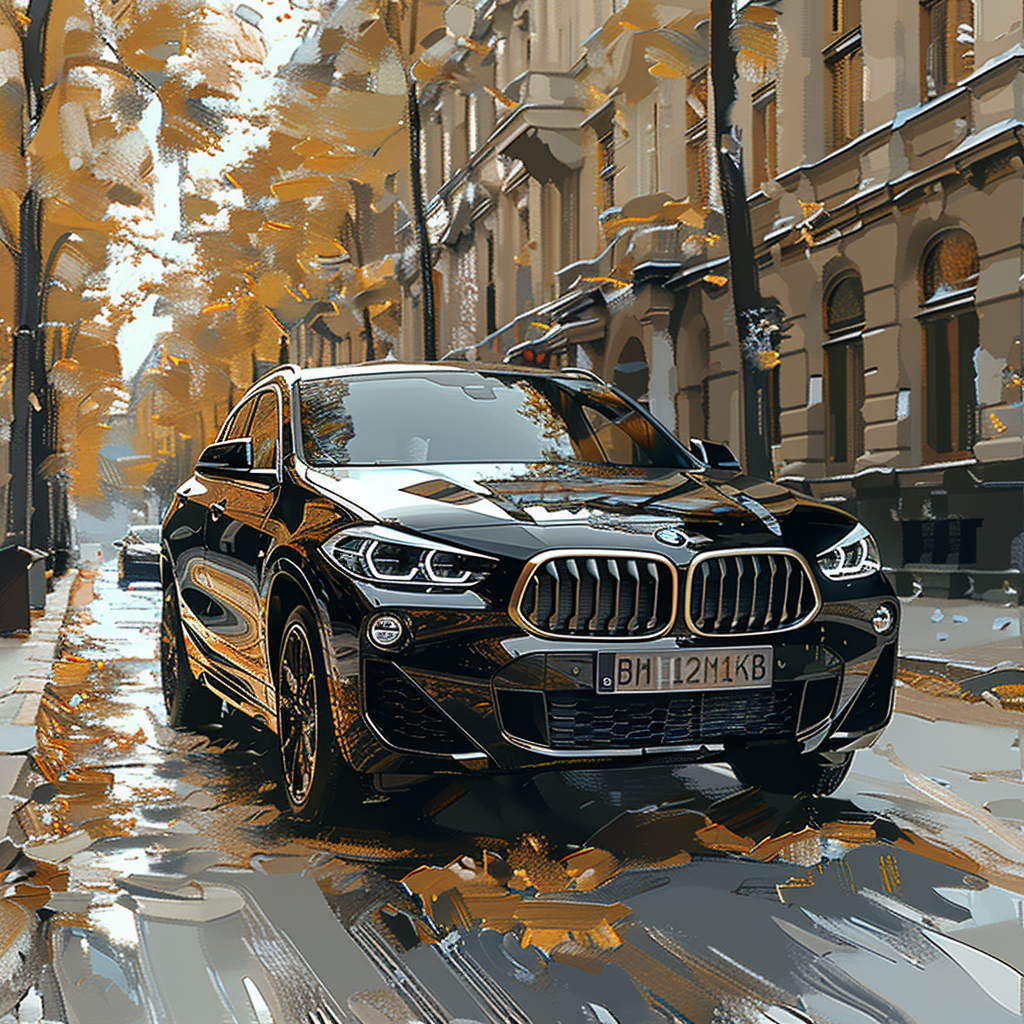 black bmw x2 car parked