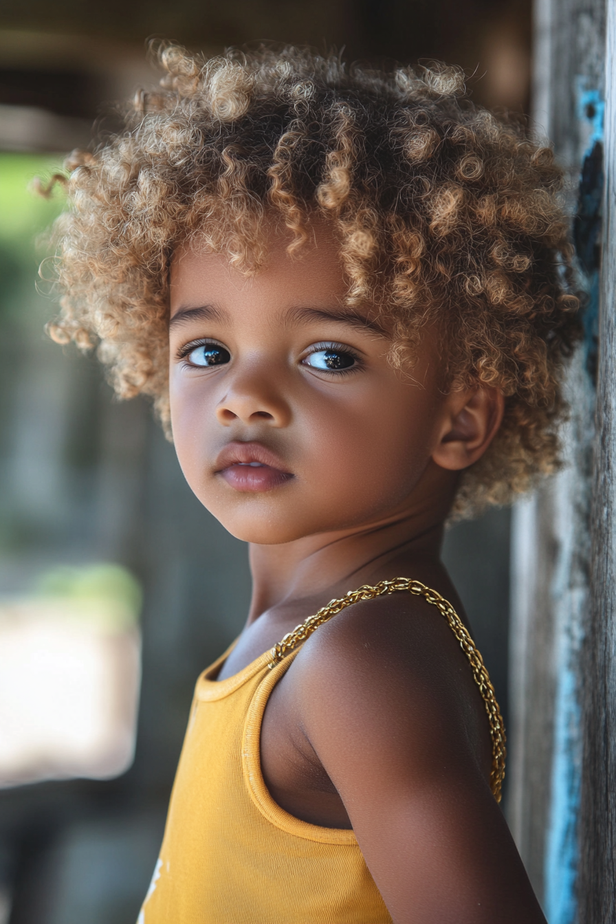 Muscular 5-year-old African American Boy