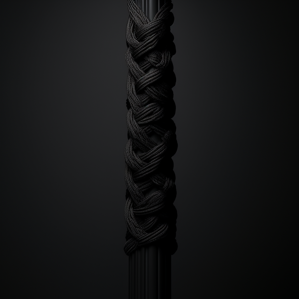 Black braided vertical pole made of nylon