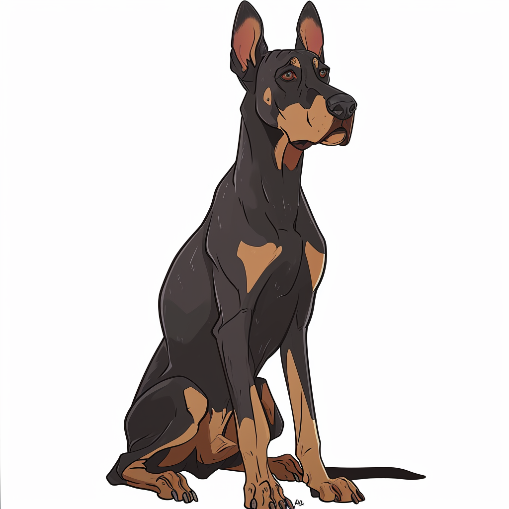 Doberman Full Body Portrait Aristocats