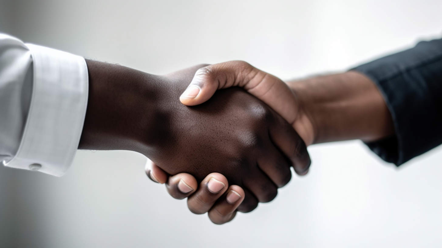 Close-up of successful business handshake