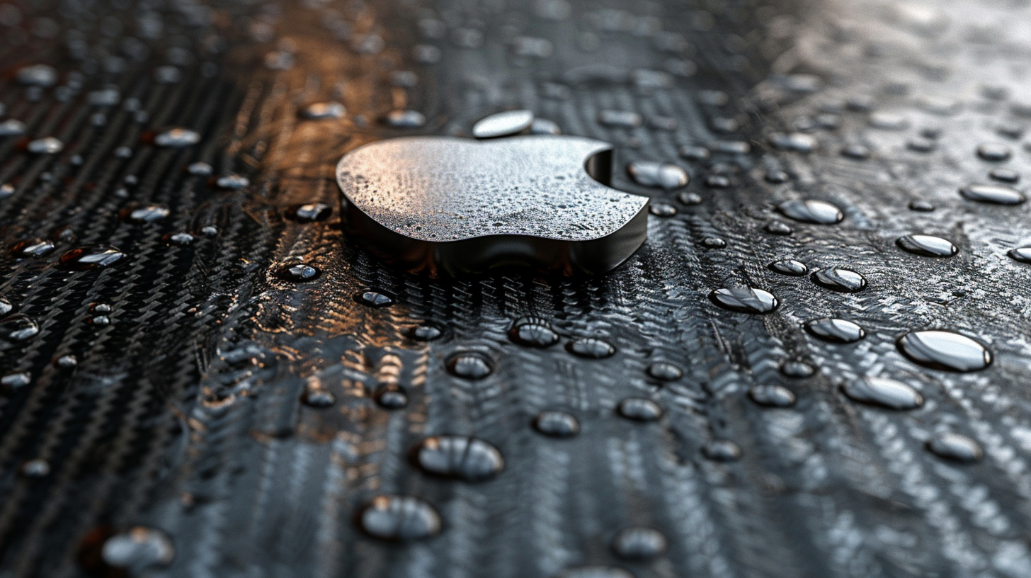 Black Carbon Fiber 3D Apple Logo