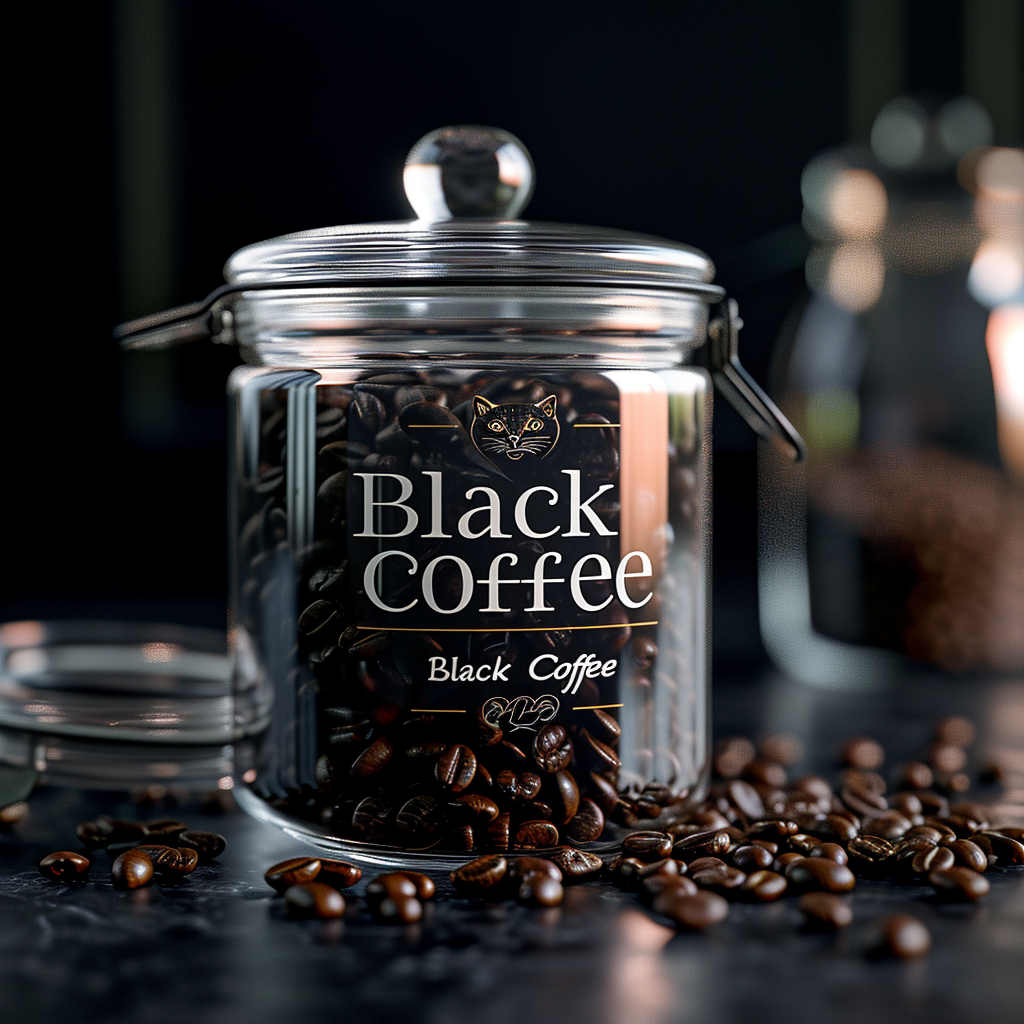 High-End Black Cat Coffee Container