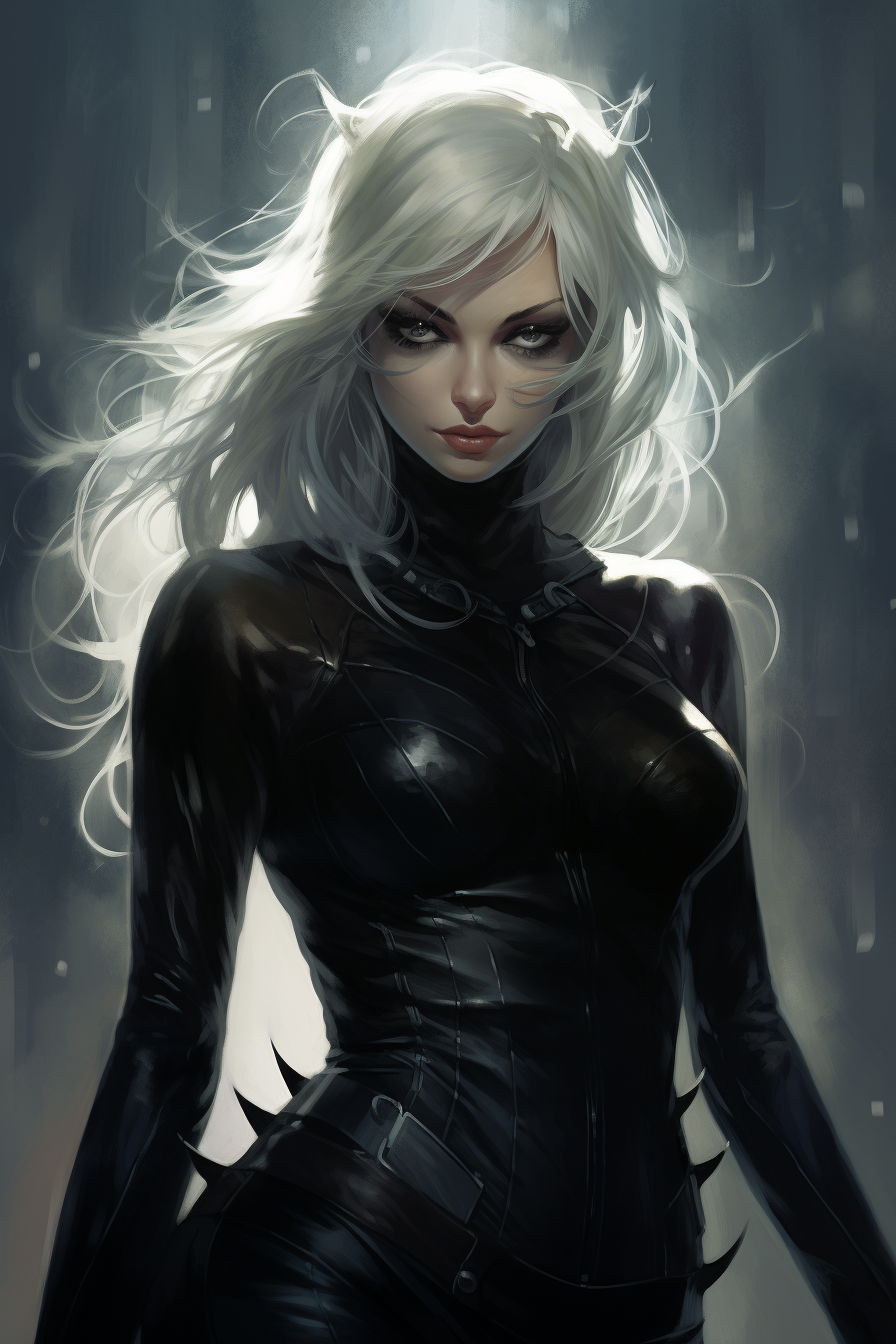 Black cat comic illustration