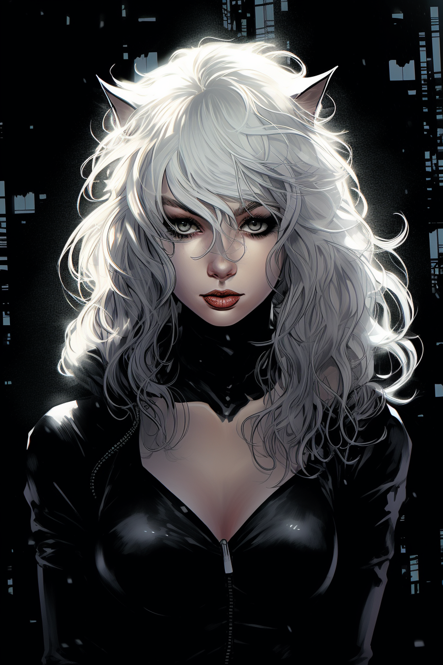 Black cat in manga comic