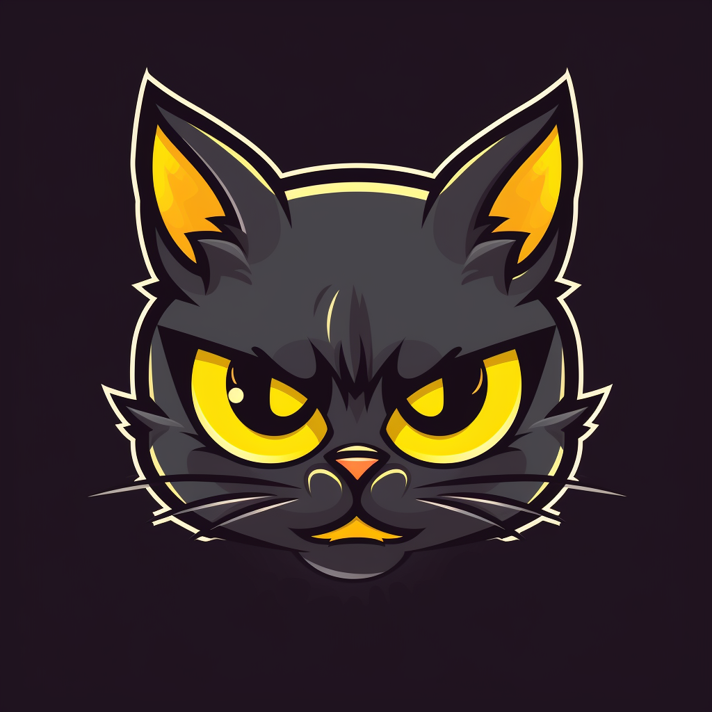 Cool and Funny Black Cat Logo