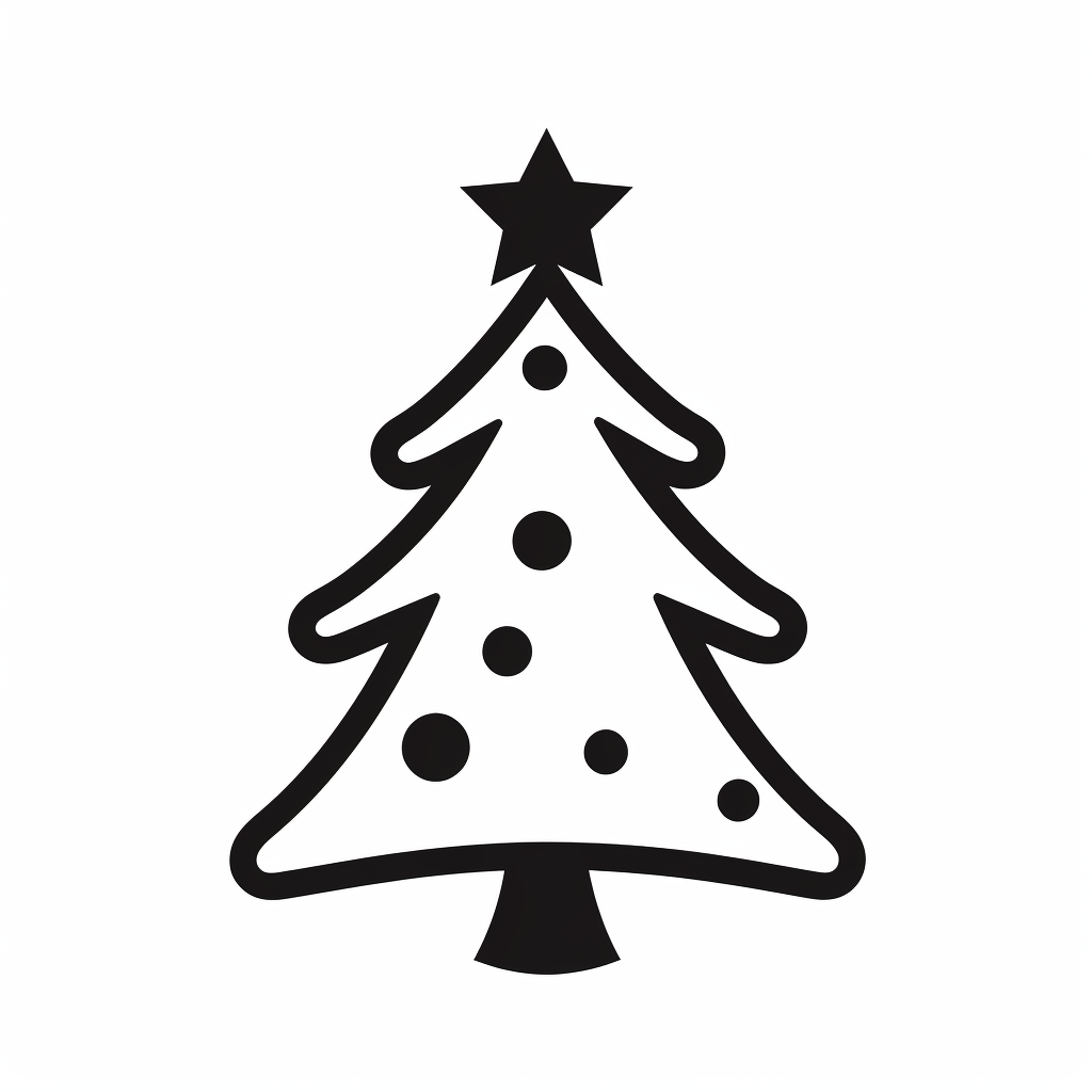 Simple black Christmas tree icon