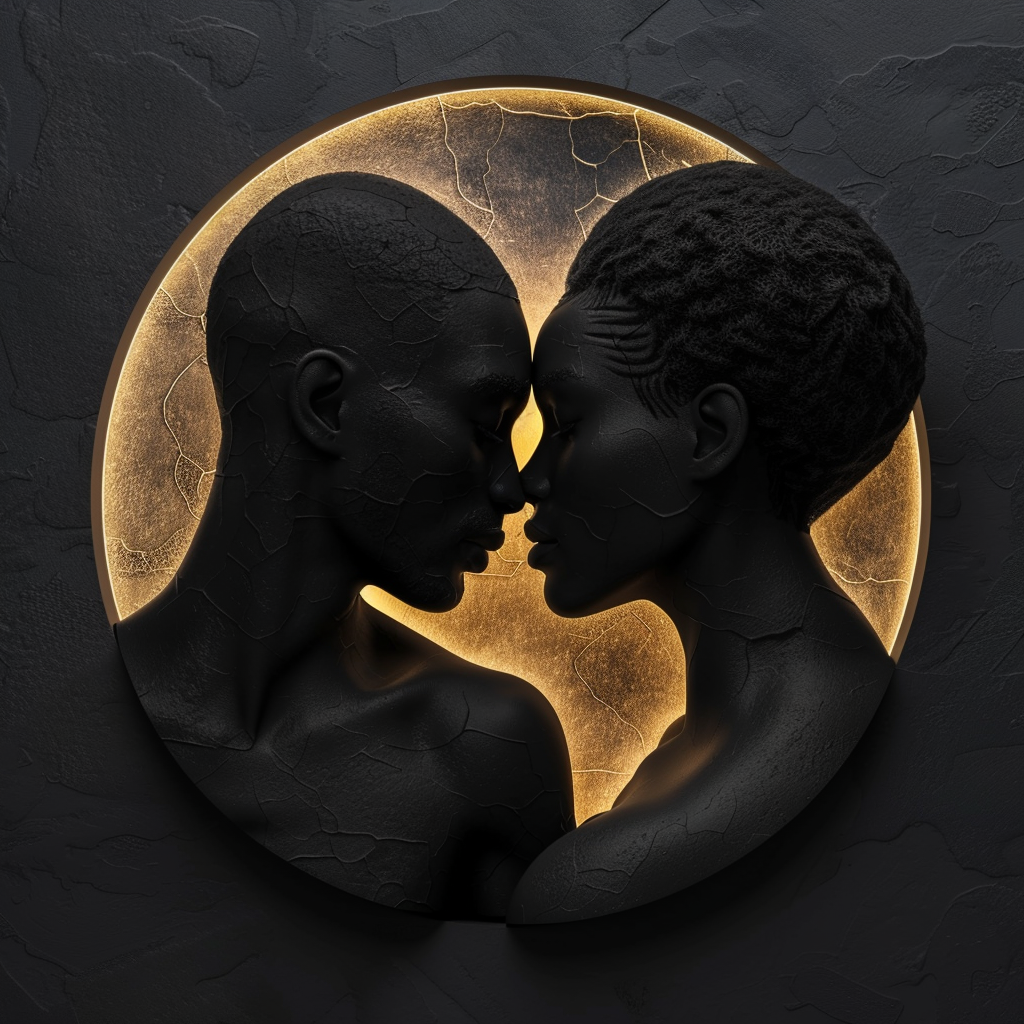 Black couple love art