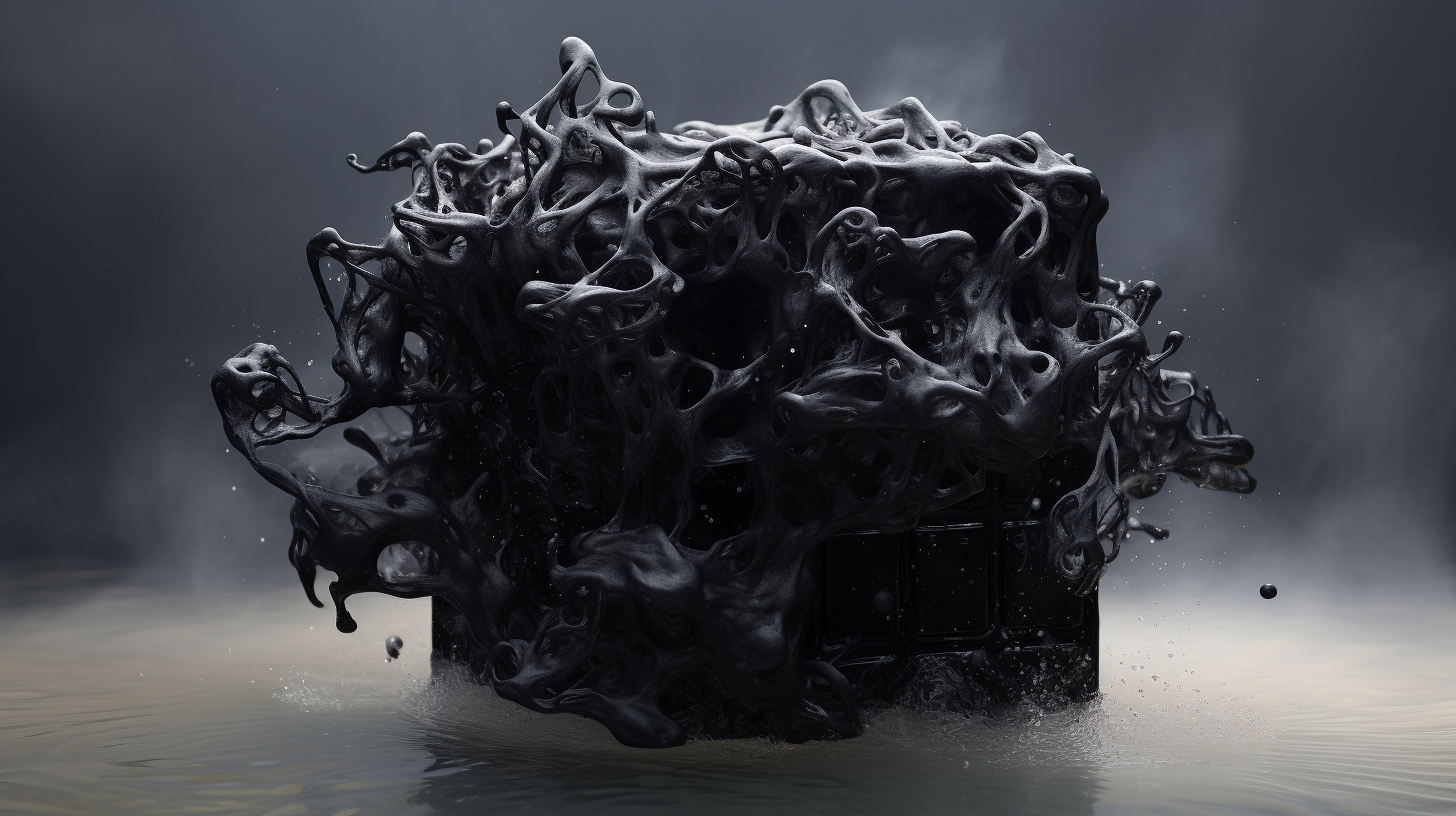 Black Cube Made of Cloud Water