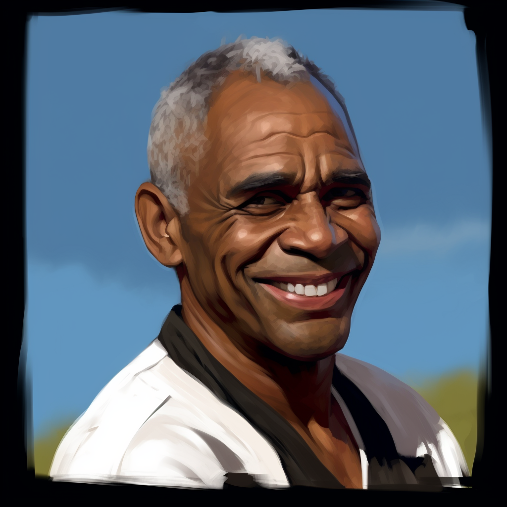 Black dad with charming smile and gray hair