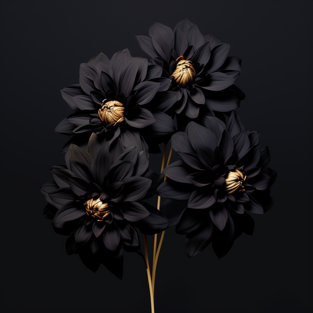 Beautiful black dahlia flower bundle