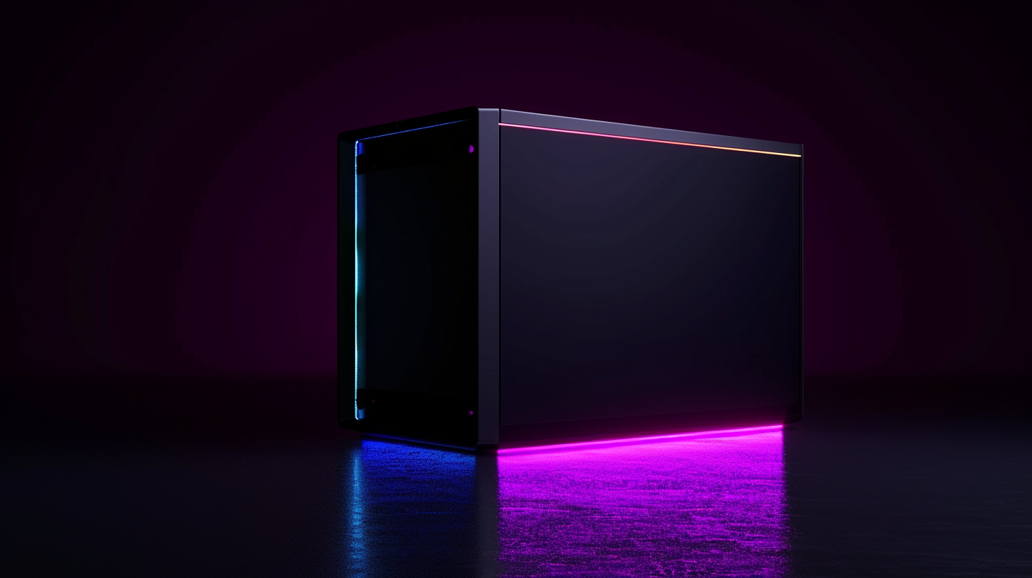 Teenage Engineering Black Desktop PC Case with Neon Lights