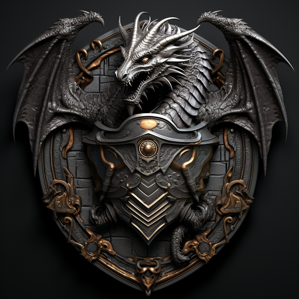 Black Dragon Fantasy Shield